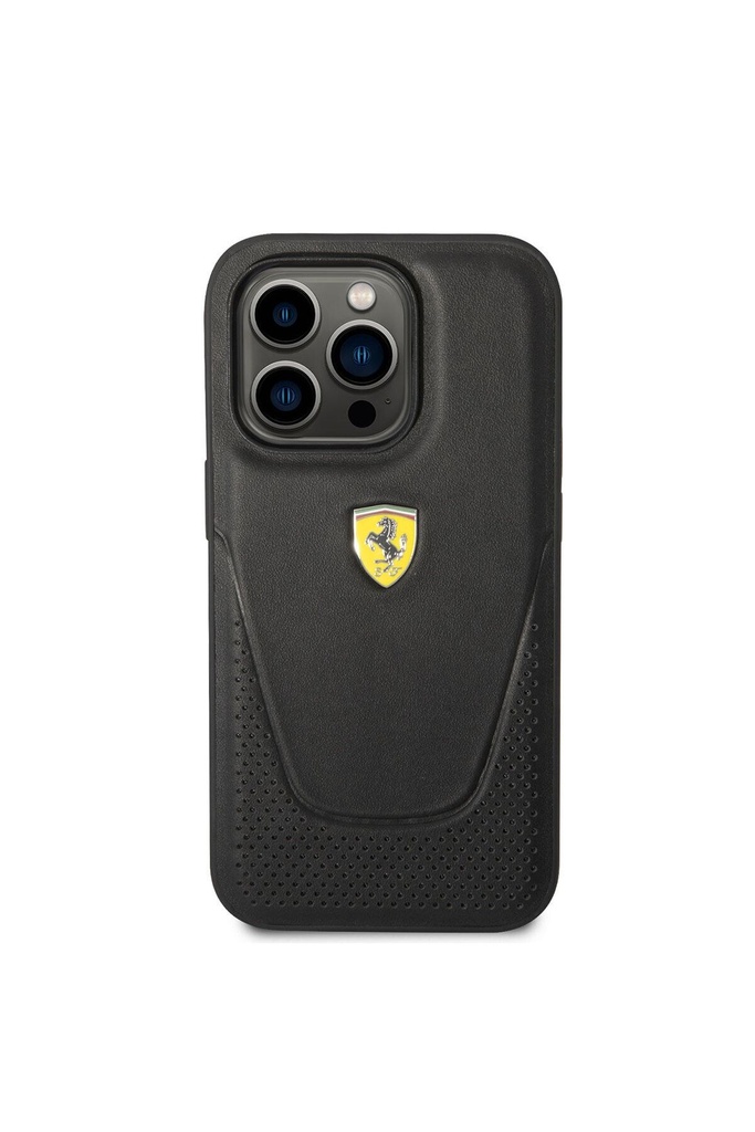 Apple iPhone 14 Pro Uyumlu Kılıf Ferrari Deri Delikli Dizayn Kapak