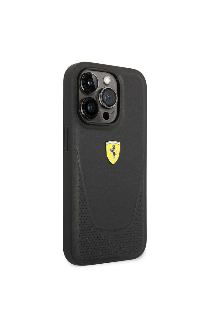 Apple iPhone 14 Pro Uyumlu Kılıf Ferrari Deri Delikli Dizayn Kapak
