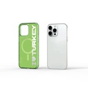 Apple iPhone 15 Pro Max Uyumlu Kılıf Magsafe Şarj Özellikli I Love Turkey Yazı Desenli Wiwu Turkey E Serisi Kapak - 2