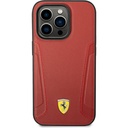 Apple iPhone 14 Pro Max Uyumlu Kılıf Ferrari Magsafe Şarj Özellikli Deri Kenarları Damgalı Dizayn Kapak