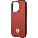 Apple iPhone 14 Pro Max Uyumlu Kılıf Ferrari Magsafe Şarj Özellikli Deri Kenarları Damgalı Dizayn Kapak