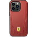 Apple iPhone 14 Pro Uyumlu Kılıf Ferrari Magsafe Şarj Özellikli Deri Delikli Dikişli Dizayn Kapak