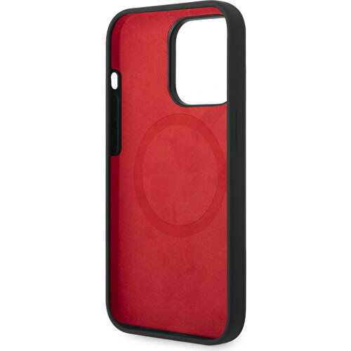 Apple iPhone 14 Pro Uyumlu Kılıf Ferrari Magsafe Şarj Özellikli Silikon Metal Logo Dizayn Kapak