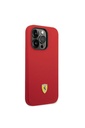 Apple iPhone 14 Pro Uyumlu Kılıf Ferrari Magsafe Şarj Özellikli Silikon Metal Logo Dizayn Kapak