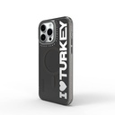 Apple iPhone 15 Pro Max Uyumlu Kılıf Magsafe Şarj Özellikli I Love Turkey Yazı Desenli Wiwu Turkey E Serisi Kapak - 6