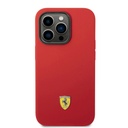 Apple iPhone 14 Pro Max Uyumlu Kılıf Ferrari Magsafe Şarj Özellikli Silikon Metal Logo Dizayn Kapak