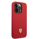 Apple iPhone 14 Pro Max Uyumlu Kılıf Ferrari Magsafe Şarj Özellikli Silikon Metal Logo Dizayn Kapak