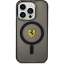 Apple iPhone 14 Pro Max Uyumlu Kılıf Ferrari Magsafe Şarj Özellikli Yarı Transparan Dizayn Kapak