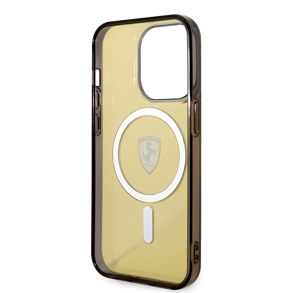Apple iPhone 14 Pro Max Uyumlu Kılıf Ferrari Magsafe Şarj Özellikli Yarı Transparan Dizayn Kapak - 19