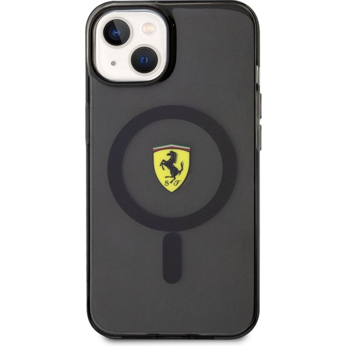 Apple iPhone 14 Plus Uyumlu Kılıf Ferrari Magsafe Şarj Özellikli Yarı Transparan Dizayn Kapak
