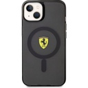 Apple iPhone 14 Plus Uyumlu Kılıf Ferrari Magsafe Şarj Özellikli Yarı Transparan Dizayn Kapak