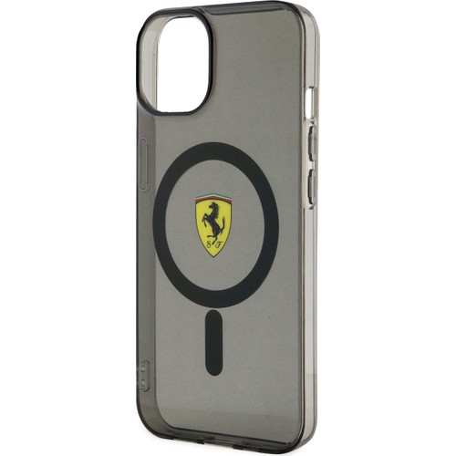 Apple iPhone 14 Plus Uyumlu Kılıf Ferrari Magsafe Şarj Özellikli Yarı Transparan Dizayn Kapak