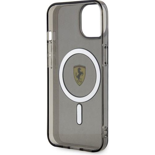 Apple iPhone 14 Plus Uyumlu Kılıf Ferrari Magsafe Şarj Özellikli Yarı Transparan Dizayn Kapak