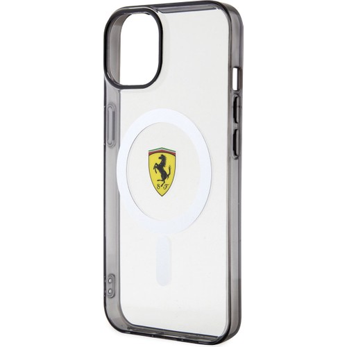 Apple iPhone 14 Plus Uyumlu Kılıf Ferrari Magsafe Şarj Özellikli Transparan Dizayn Kapak