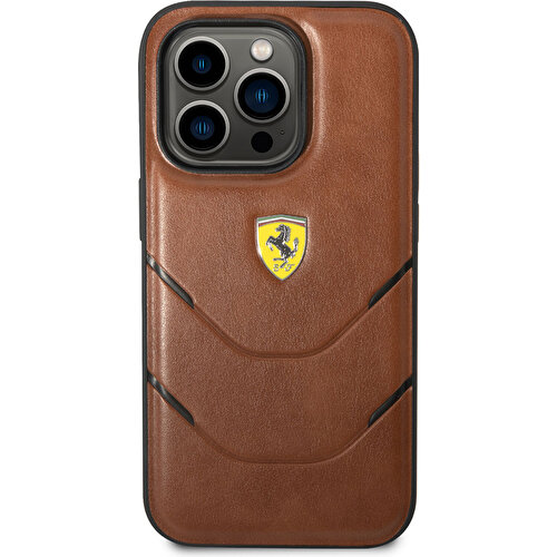 Apple iPhone 14 Pro Uyumlu Kılıf Ferrari Orjinal Lisanslı PU Deri Sıcak Baskı Çizgili Dizayn Kapak