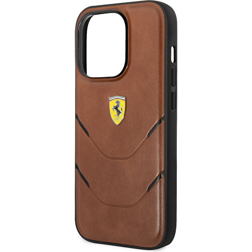 Apple iPhone 14 Pro Uyumlu Kılıf Ferrari Orjinal Lisanslı PU Deri Sıcak Baskı Çizgili Dizayn Kapak