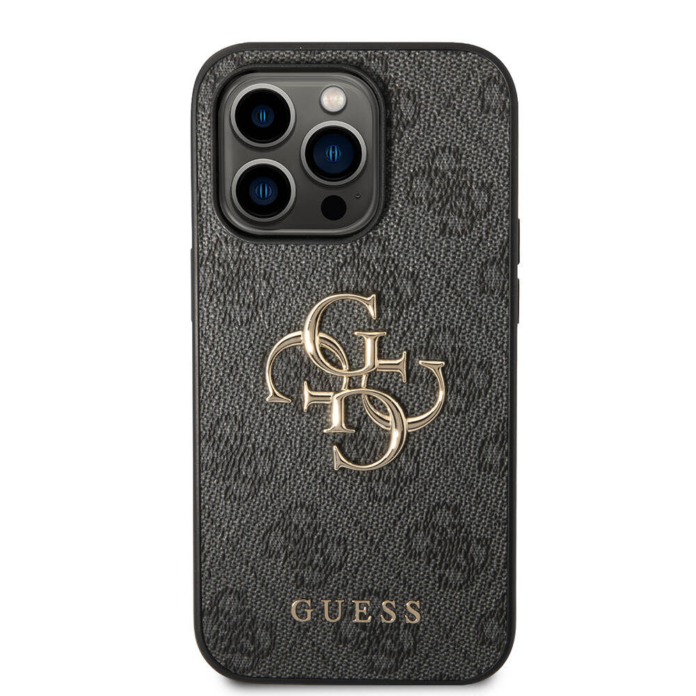Apple iPhone 14 Pro Max Uyumlu Kılıf GUESS PU Deri Büyük Metal Logo Dizaynlı Kapak - 15