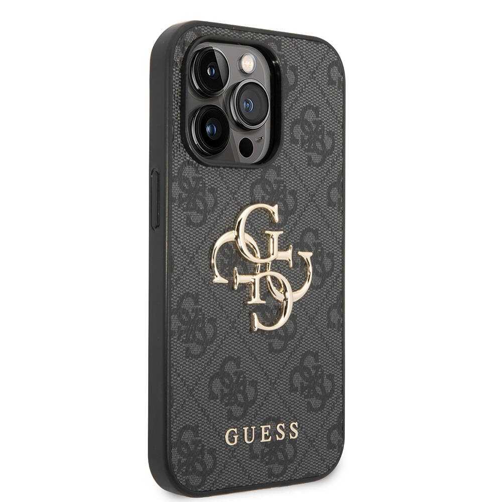 Apple iPhone 14 Pro Max Uyumlu Kılıf GUESS PU Deri Büyük Metal Logo Dizaynlı Kapak - 16