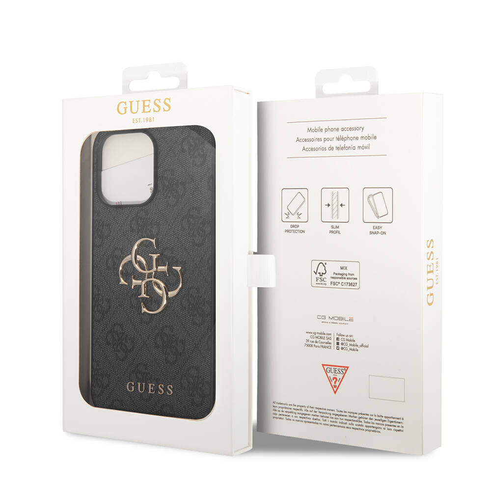 Apple iPhone 14 Pro Max Uyumlu Kılıf GUESS PU Deri Büyük Metal Logo Dizaynlı Kapak - 20