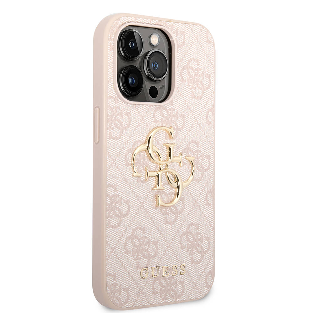 Apple iPhone 14 Pro Max Uyumlu Kılıf GUESS PU Deri Büyük Metal Logo Dizaynlı Kapak - 23
