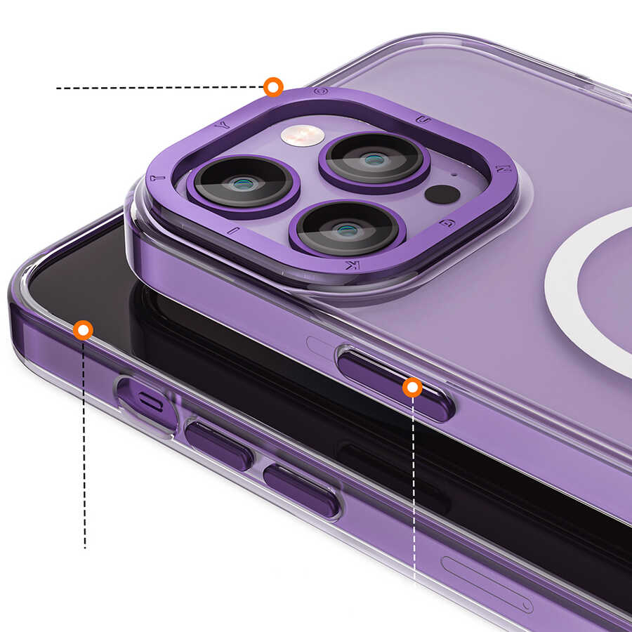 Apple iPhone 14 Pro Uyumlu Kılıf Magsafe Şarj Özellikli Youngkit Coloured Glaze Serisi Kapak - 2