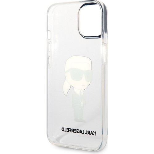 Apple iPhone 14 Uyumlu Kılıf Karl Lagerfeld Transparan İkonik Karl Dizayn Kapak