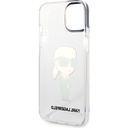 Apple iPhone 14 Uyumlu Kılıf Karl Lagerfeld Transparan İkonik Karl Dizayn Kapak