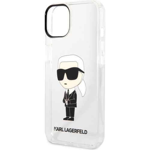 Apple iPhone 14 Uyumlu Kılıf Karl Lagerfeld Transparan İkonik Karl Dizayn Kapak