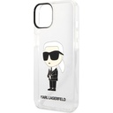 Apple iPhone 14 Uyumlu Kılıf Karl Lagerfeld Transparan İkonik Karl Dizayn Kapak