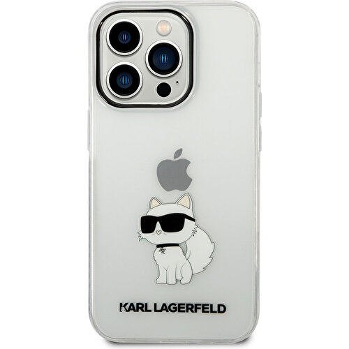Apple iPhone 14 Pro Uyumlu Kılıf Karl Lagerfeld Transparan Choupette Dizayn Kapak