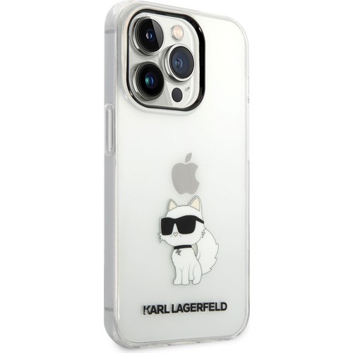 Apple iPhone 14 Pro Uyumlu Kılıf Karl Lagerfeld Transparan Choupette Dizayn Kapak