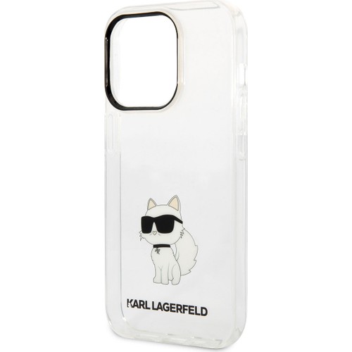 Apple iPhone 14 Pro Uyumlu Kılıf Karl Lagerfeld Transparan Choupette Dizayn Kapak