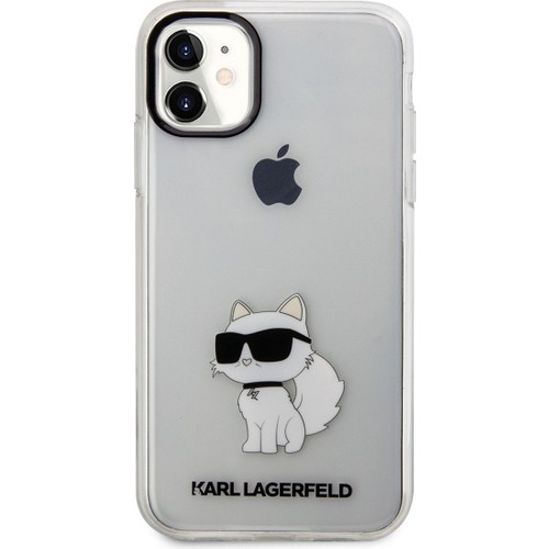 Apple iPhone 11 Uyumlu Kılıf Karl Lagerfeld Transparan Choupette Dizayn Kapak