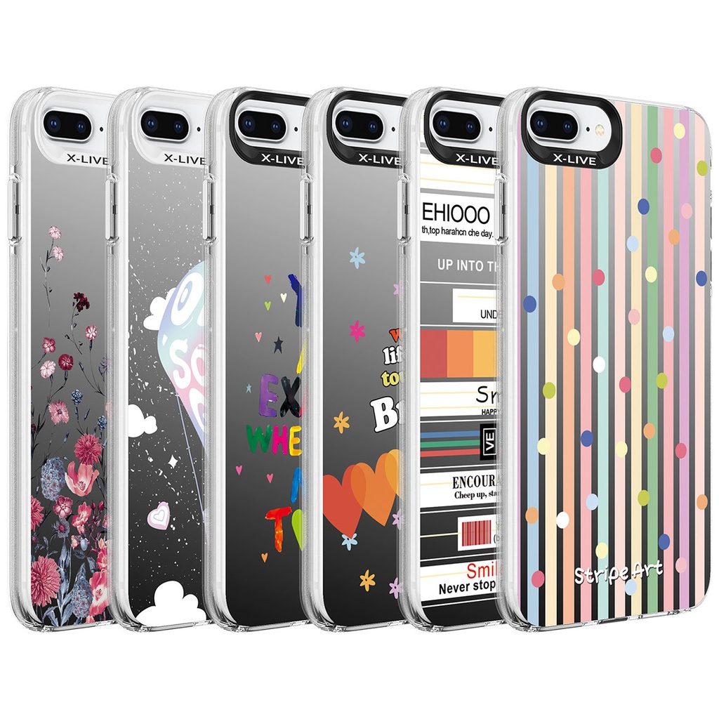 Apple iPhone 7 Plus Uyumlu Kılıf Desenli Zore Silver Sert Kapak - 1