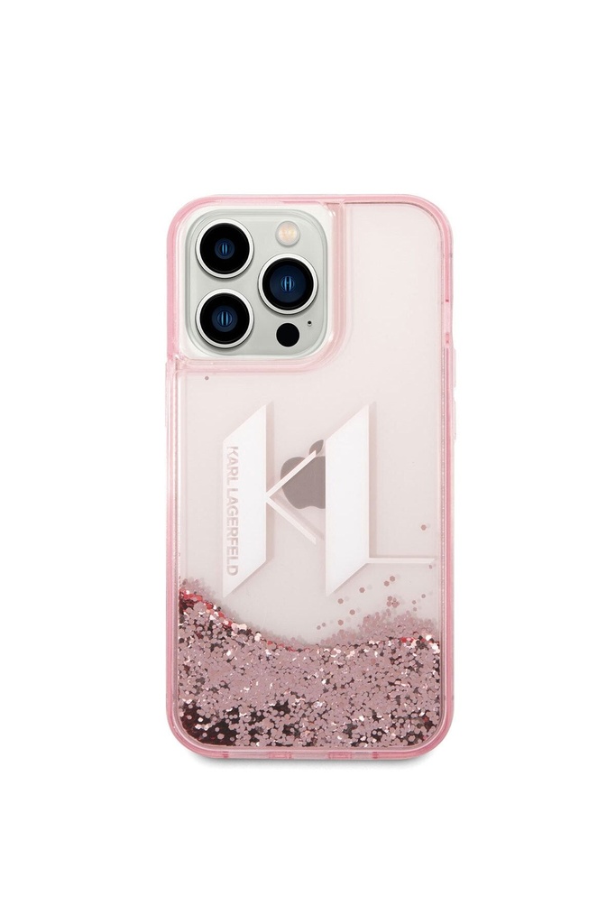 Apple iPhone 14 Pro Max Uyumlu Kılıf Karl Lagerfeld Sıvılı Simli Dizayn Kapak