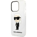 Apple iPhone 14 Pro Uyumlu Kılıf Karl Lagerfeld Transparan İkonik Karl Dizayn Kapak