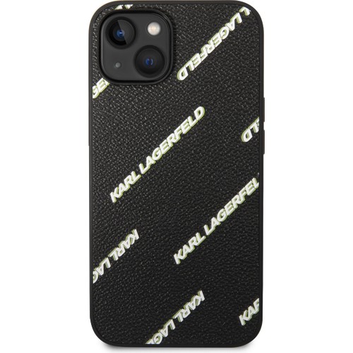 Apple iPhone 14 Uyumlu Kılıf Karl Lagerfeld PU Suni Deri Logolu Dizayn Kapak