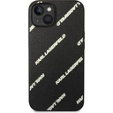 Apple iPhone 14 Uyumlu Kılıf Karl Lagerfeld PU Suni Deri Logolu Dizayn Kapak