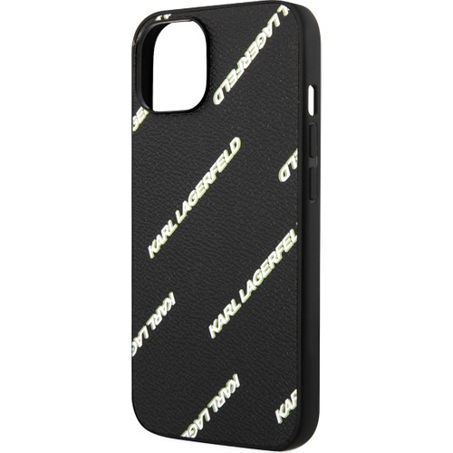 Apple iPhone 14 Uyumlu Kılıf Karl Lagerfeld PU Suni Deri Logolu Dizayn Kapak
