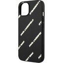 Apple iPhone 14 Uyumlu Kılıf Karl Lagerfeld PU Suni Deri Logolu Dizayn Kapak