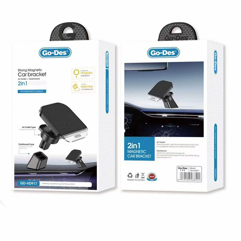 Go Des GD-HD917 2 in 1 Magnetik Telefon Tutucu Havalandırma Ve Düz Zemin Tasarım - 1