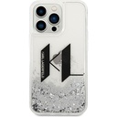 Apple iPhone 14 Pro Uyumlu Kılıf Karl Lagerfeld Sıvılı Simli Dizayn Kapak