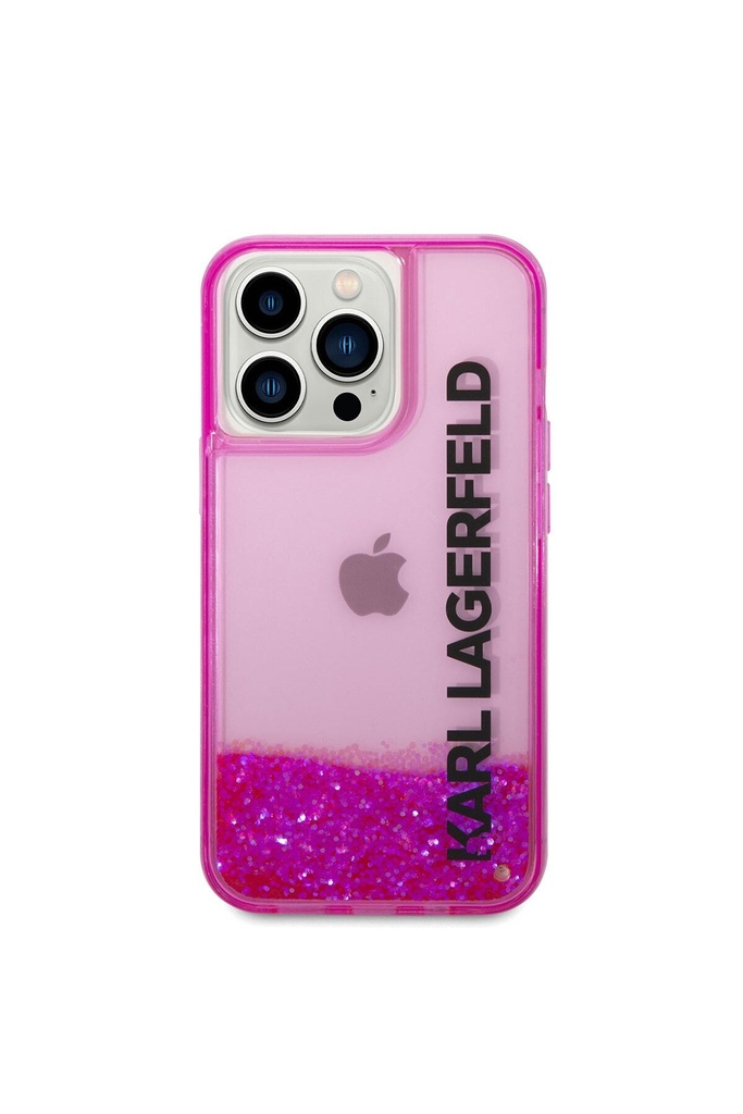 Apple iPhone 14 Pro Max Uyumlu Kılıf Karl Lagerfeld Sıvılı Simli Elong Dizayn Kapak