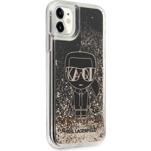 Apple iPhone 11 Uyumlu Kılıf Karl Lagerfeld Sıvılı Simli Gatsby Dizayn Kapak