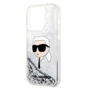Apple iPhone 14 Pro Max Uyumlu Kılıf Karl Lagerfeld Sıvılı Simli Karl Head Dizayn Kapak - 1