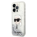 Apple iPhone 14 Pro Max Uyumlu Kılıf Karl Lagerfeld Sıvılı Simli Karl Head Dizayn Kapak - 2