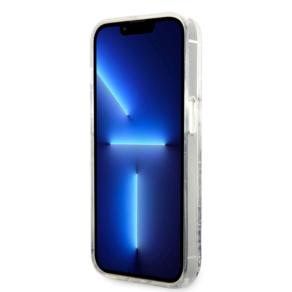 Apple iPhone 14 Pro Max Uyumlu Kılıf Karl Lagerfeld Sıvılı Simli Karl Head Dizayn Kapak - 5