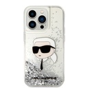 Apple iPhone 14 Pro Max Uyumlu Kılıf Karl Lagerfeld Sıvılı Simli Karl Head Dizayn Kapak - 6