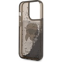 Apple iPhone 14 Pro Max Uyumlu Kılıf Karl Lagerfeld Sıvılı Simli Karl Head Dizayn Kapak