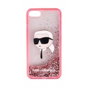 Apple iPhone 7 Uyumlu Kılıf Karl Lagerfeld Sıvılı Simli Karl Head Dizayn Kapak - 7